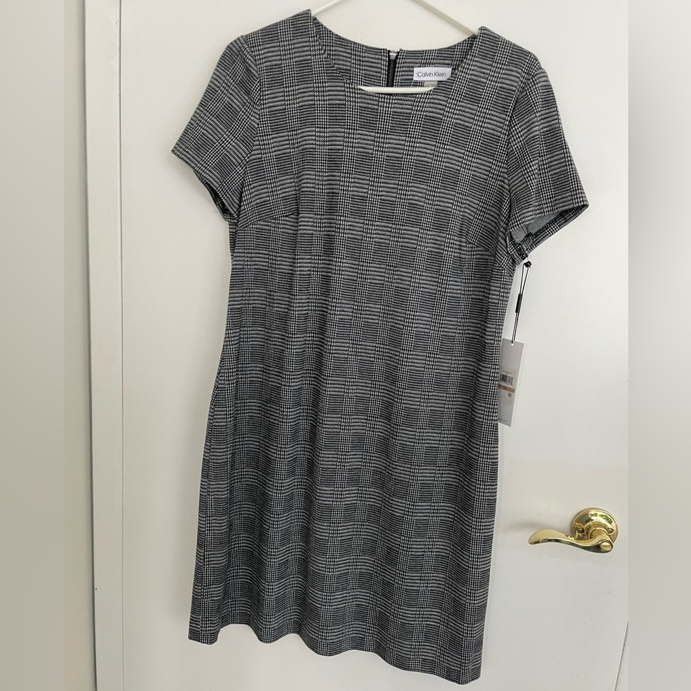 Calvin Klein Houndstooth A-Line Dress